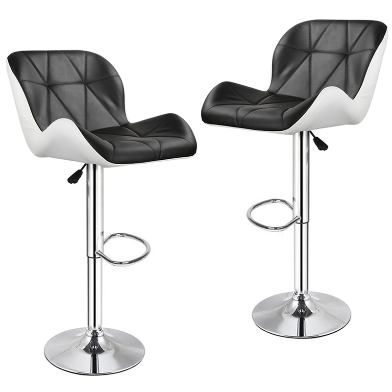 2Pcs/Set Bar Chair Leisure Leather Swivel Bar Stools Chairs Height Adjustable Pneumatic Pub Chair Home Office Kitchen Chair HWC