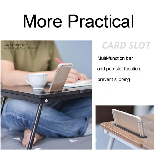 Laptop Desk Computer Table Adjustable Angle Folding Laptop Notebook Stand Tray Table Desk Foldable with Slot For Bed Sofa