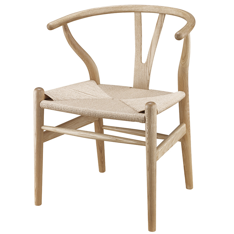 Wooden Wishbone Chair Hans Wegner Y Chair Solid Ash Wood Dining Room Furniture Luxury Dining Chair Armchair Classic Design